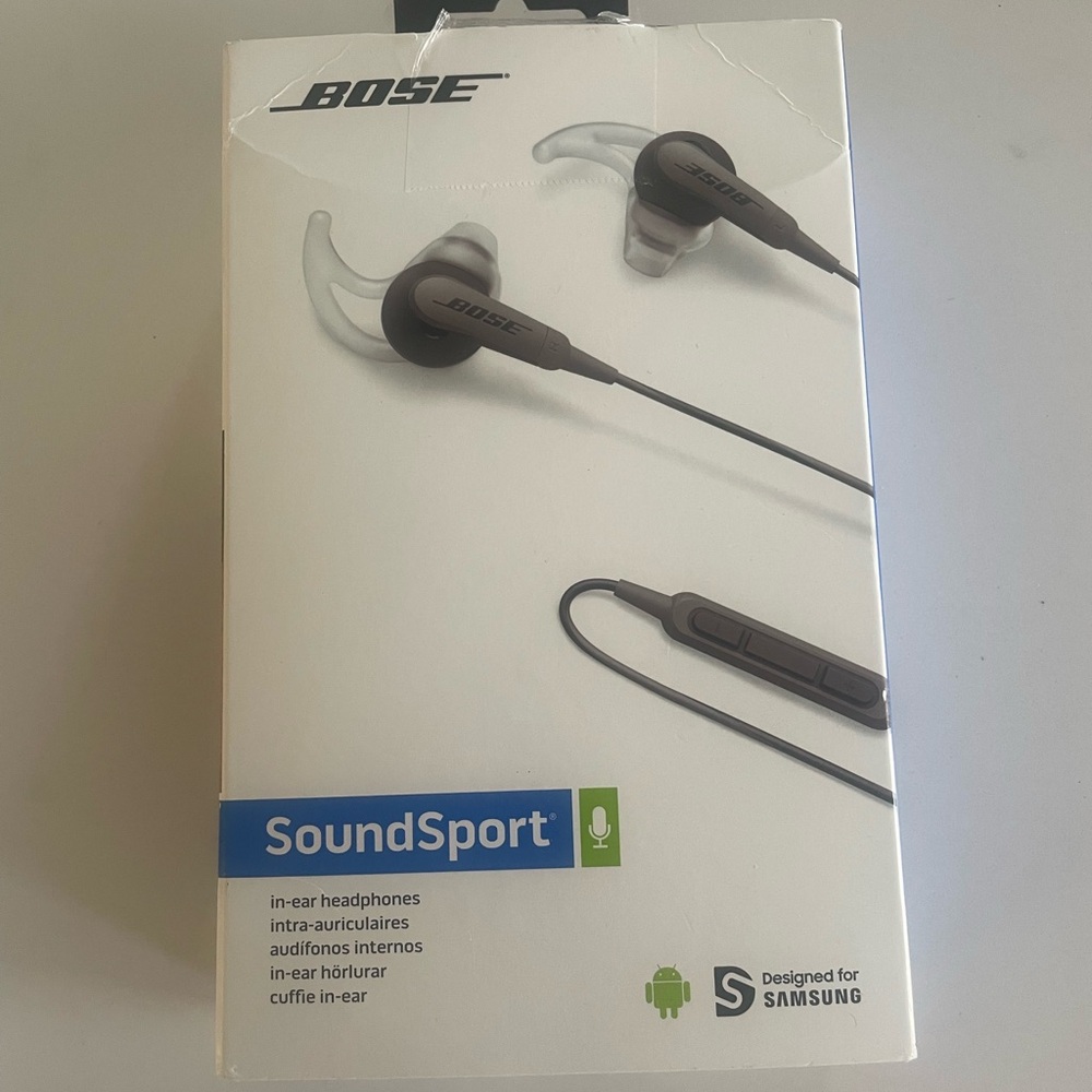 New Bose Soundsport headphones earbuds.